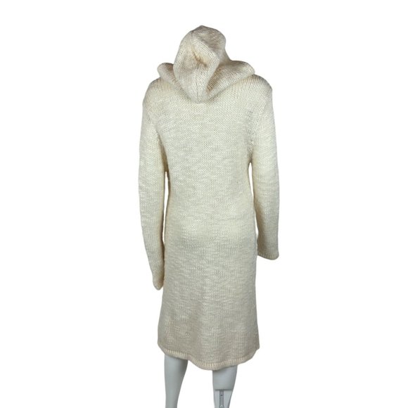 Disney Tinker Bell Duster Sweater Jacket Women's Cream Wool Blend Hooded Wood To - Picture 10 of 10